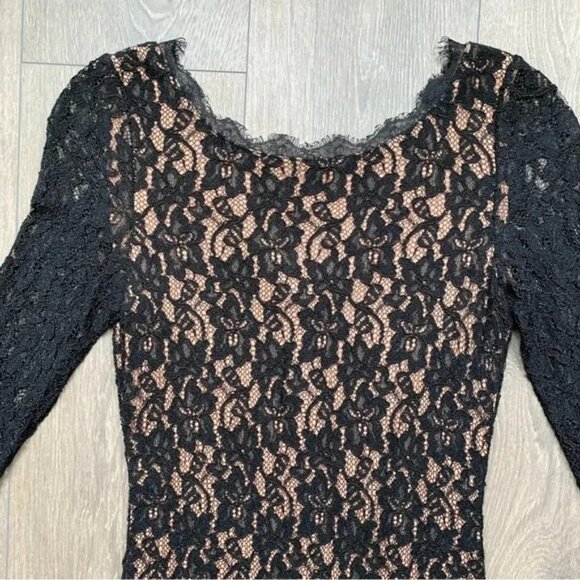 Babaton Aritzia Rafael Mini Dress 3/4 Length Sleeve Lace Bodycon Black Size 0 - Picture 6 of 15